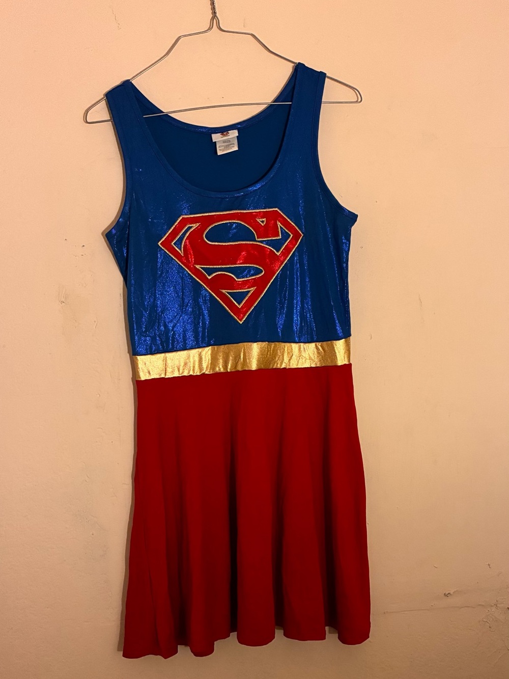 DC Supergirl Dress in Blue, Red and Gold
